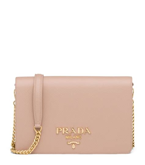 Womens Prada nude Mini Saffiano Leather Cross